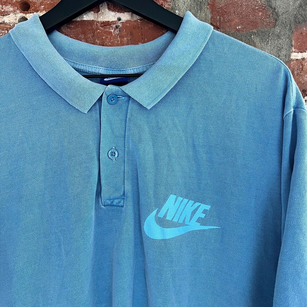 Vintage 80s Nike Blue Tag Men's Blue Golf Polo Shirt XXL